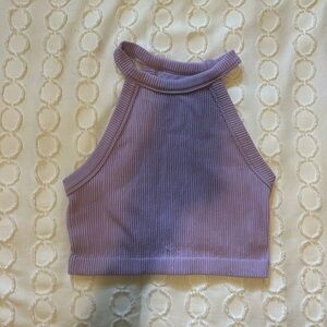 Aerie Lavender Ribbed Top